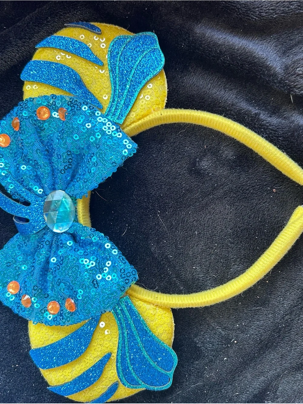Disney Blue and Yellow Sequin Mermaid Ear Headband
